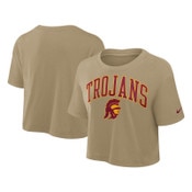 USC Trojans Women's Nike Beige Dri-FIT Arch Crop T-Shirt